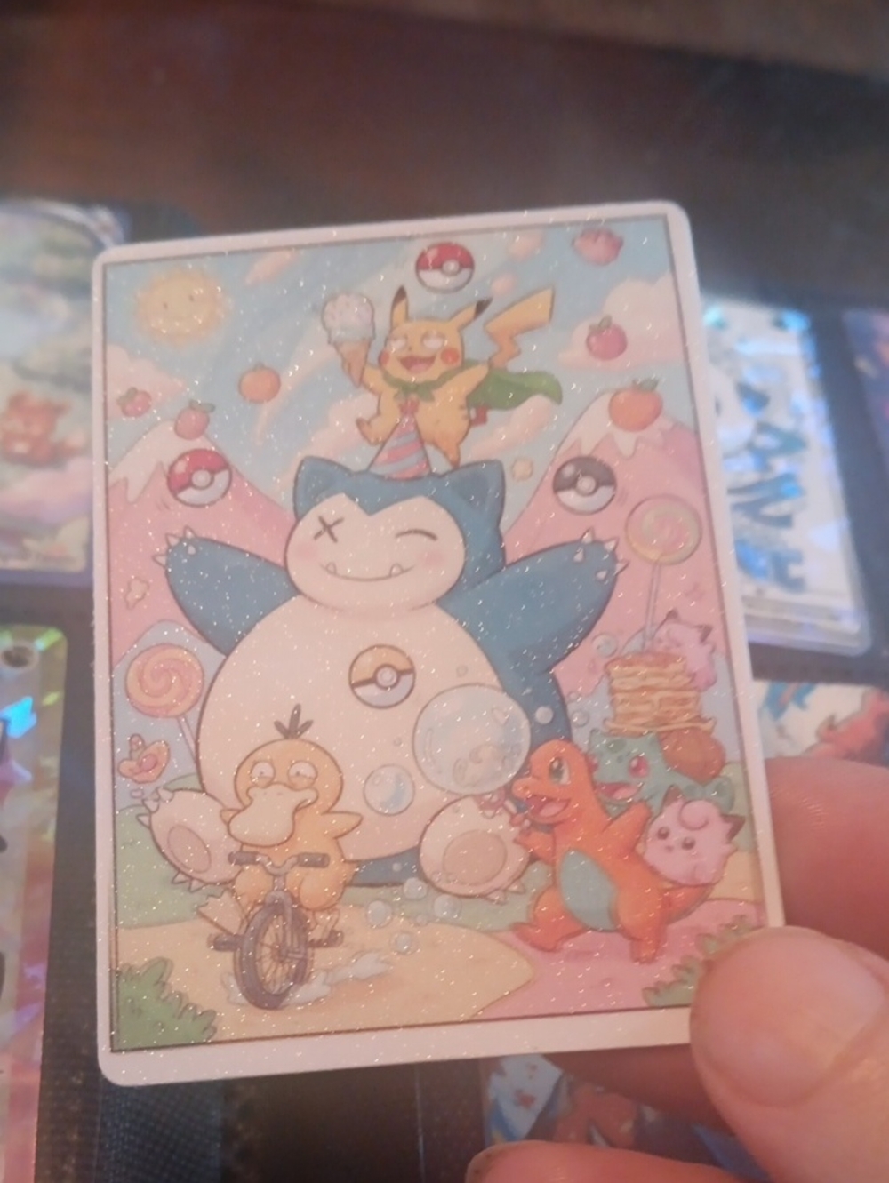 Sparkling Pokémon Snorlax and Friends Mini Art Card